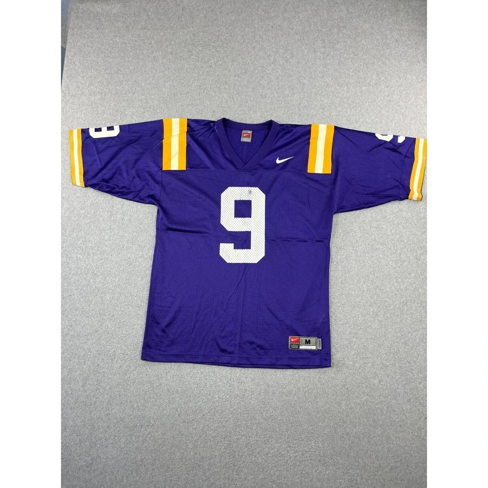 Vintage LSU Tigers Football Jersey Mens M Purple Mesh Y2K Nike Joe Burrow